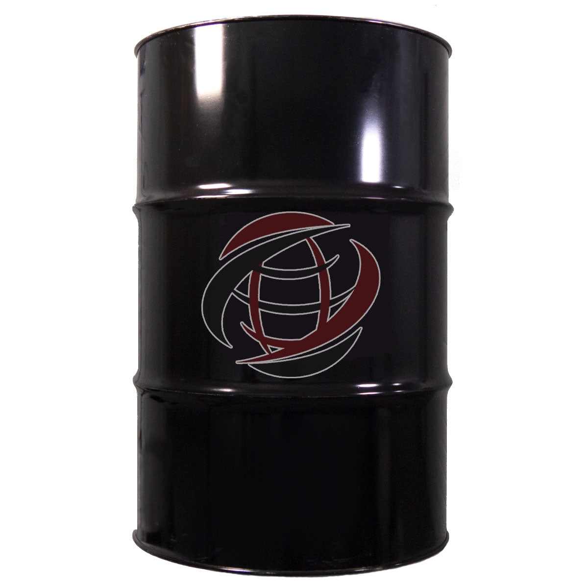 Black 55 gallon metal drum of Denver Oil's Pro Max Premium AW46 Hydraulic Fluid.